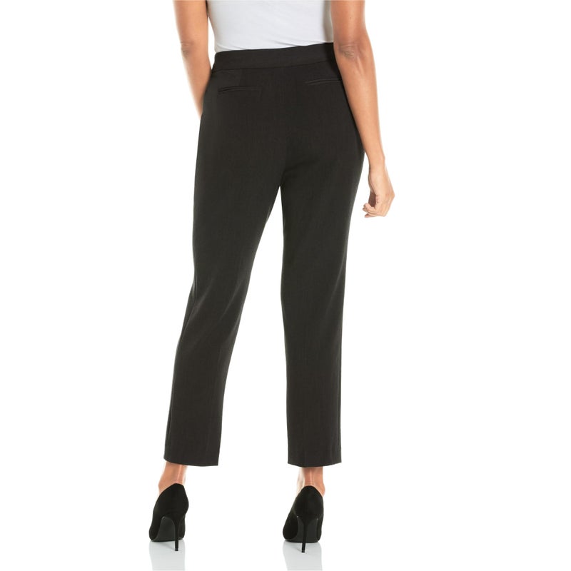 Rafaella Women's Curvy Gabardine Slim Leg Dress Pant with Pockets, Two-Way Stretch, Soft Work Slacks, 30" & 32" Inseam, Graphite, 10