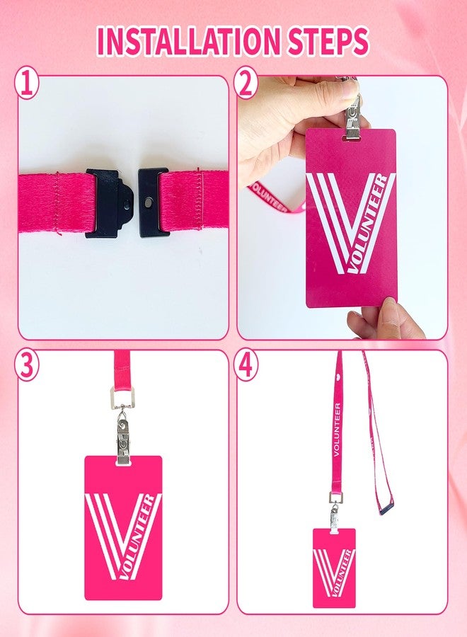LAIAMER 30 Pack Volunteer Lanyard with PVC Card Pass Volunteer Identification ID Badges Bulk Breakaway Lanyard for Activity Fundraising Church School Events Donation Activities - Image 5
