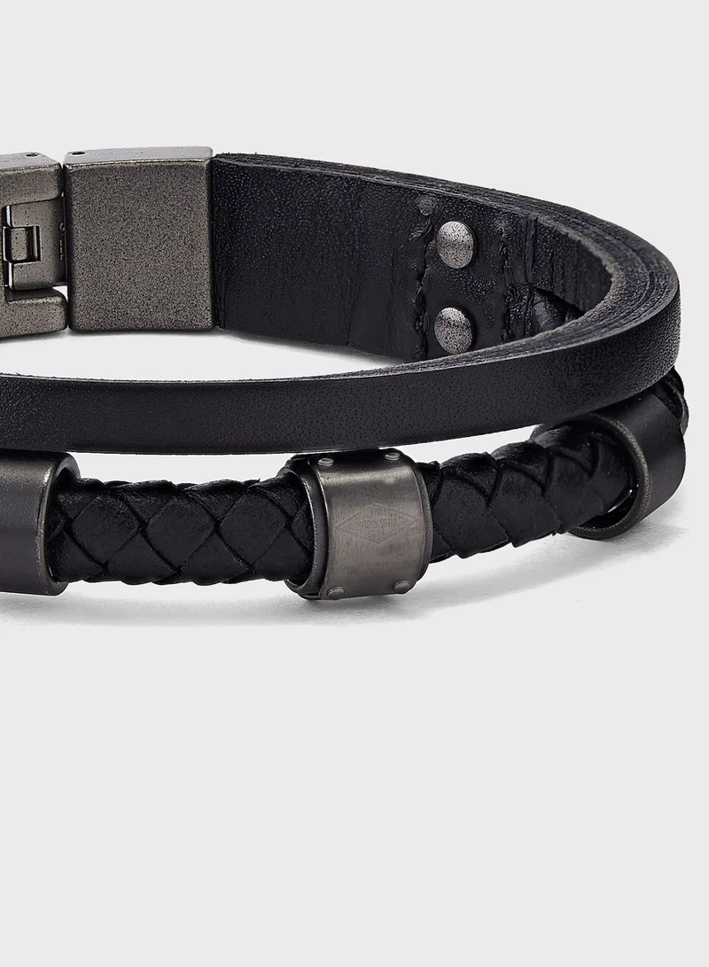 FOSSIL Jof00391793 Leather Multi Strand Bracelet