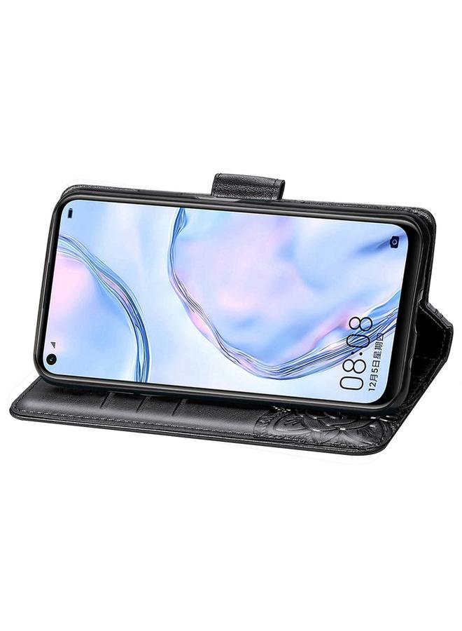 Zaboon Case For Huawei P40 Lite/Nova 7i/Nova 6SE Butterfly Love Flower Embossed Horizontal Flip Leather Case with Bracket / Card Slot / Wallet / Lanyard - Image 4