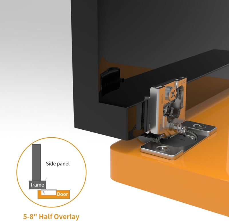 Chibery 50 Pack 5/8" Overlay 3D Soft Close Concealed Hinge for Face Frame Door, Smooth Slow Self Closing Hinges, Satin Nickel, Hidden 105° Open Angle Stainless Steel Hinge for Kitchen Cabinet Door - Image 5