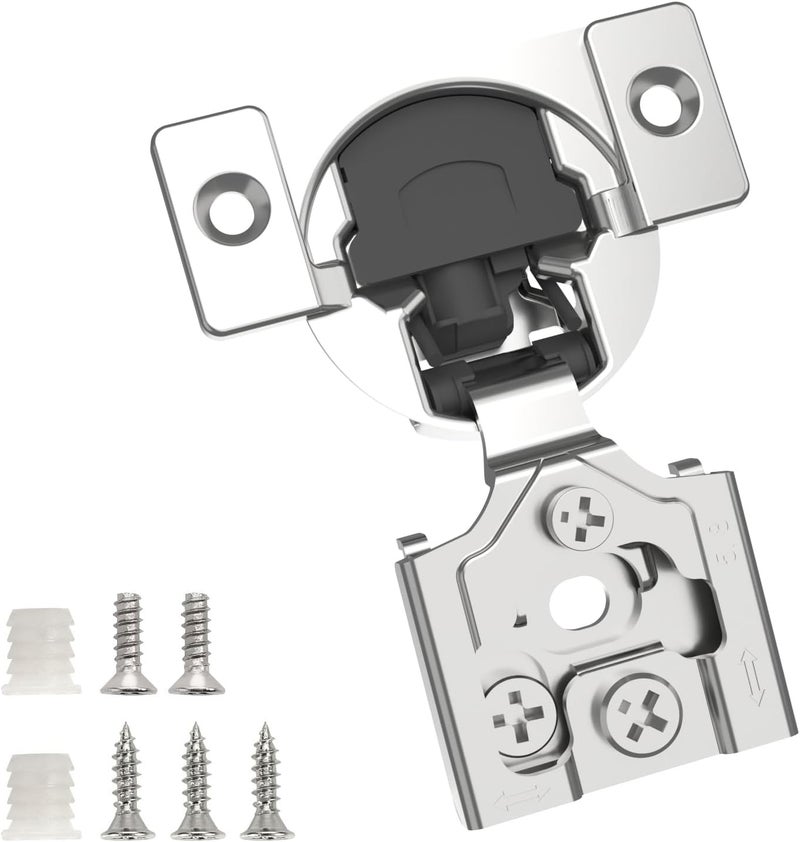 Chibery 50 Pack 5/8" Overlay 3D Soft Close Concealed Hinge for Face Frame Door, Smooth Slow Self Closing Hinges, Satin Nickel, Hidden 105° Open Angle Stainless Steel Hinge for Kitchen Cabinet Door - Image 1