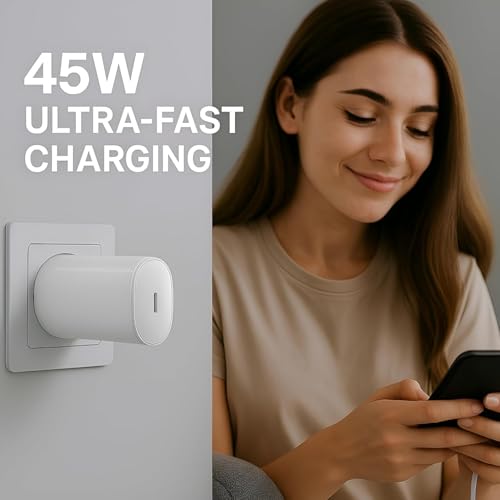 Sounce Original 45W C-Type PPS Rapid Charger Adapter Compatible with Nothing Phone 3 | 3a | 3a Pro | 2a | 2a Plus |2| CMF Phone 2 Pro | Buds/Ear Stick, 45 W USB C Charging Adaptor, 45watt PPS Charge, White - Image 5