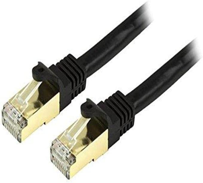 .com كابل إيثرنت CAT6a بطول 5 أقدام - 10 جيجابت محمي بدون تشابك RJ45 100W PoE كابل توصيل - كابل شبكة 10GbE STP مع حماية من الضغط - أسود مختبر بواسطة Fluke / الأسلاك معتمدة من UL / TIA (C6ASPAT5BK)