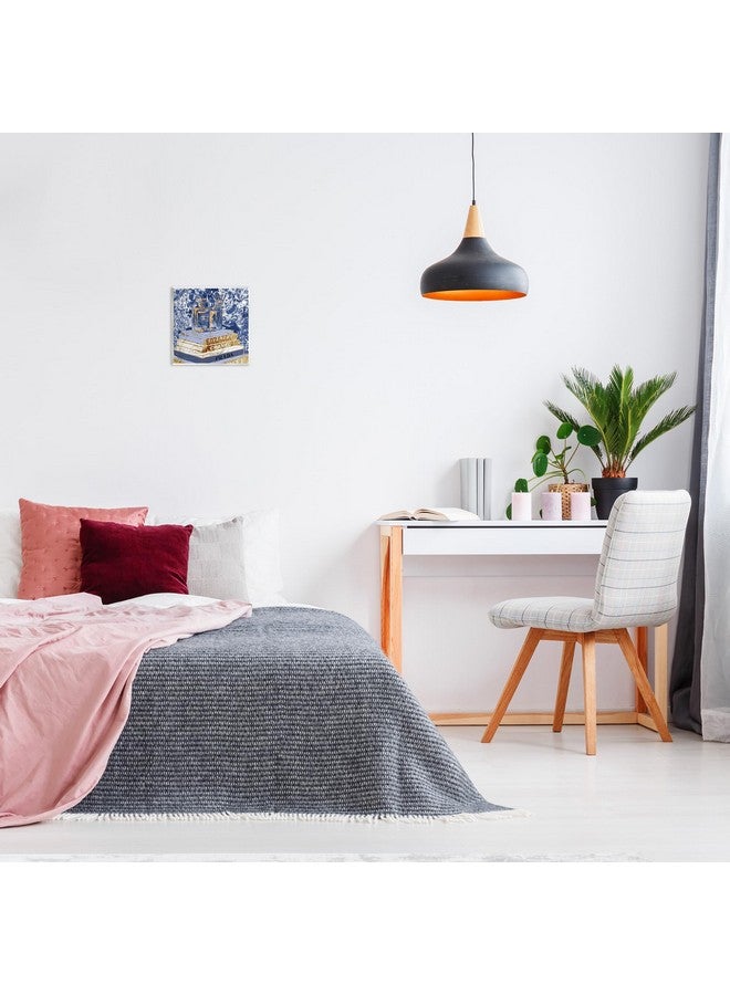 Stupell Industries Fashion Book Pile Glam Designer Accessories Blue Gold, Designed by Ziwei Li Art, 12x12, Wall Plaque - Image 2