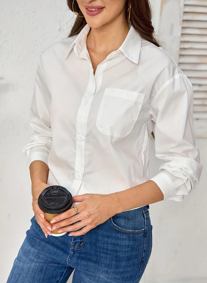 Take Two White Long Sleeve Buttoned Shirt