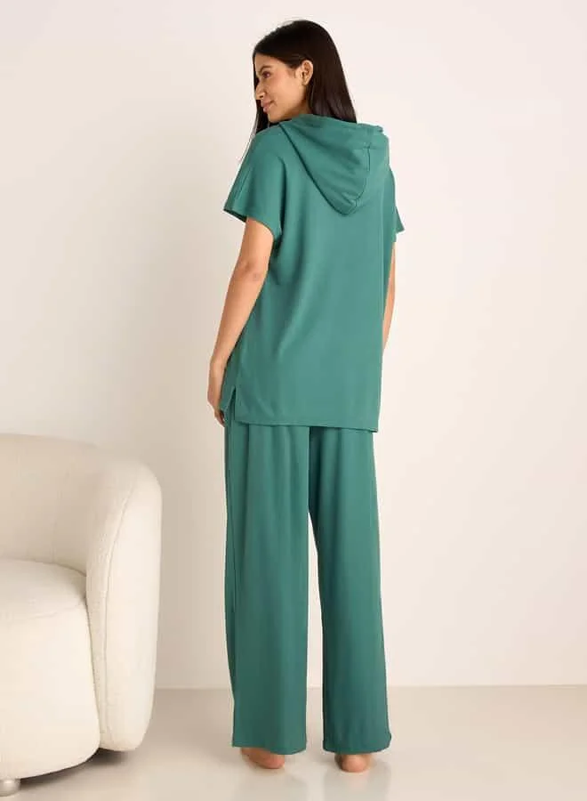 سبلاش فيڤ Ribbed Hooded T-shirt and Pyjama Set