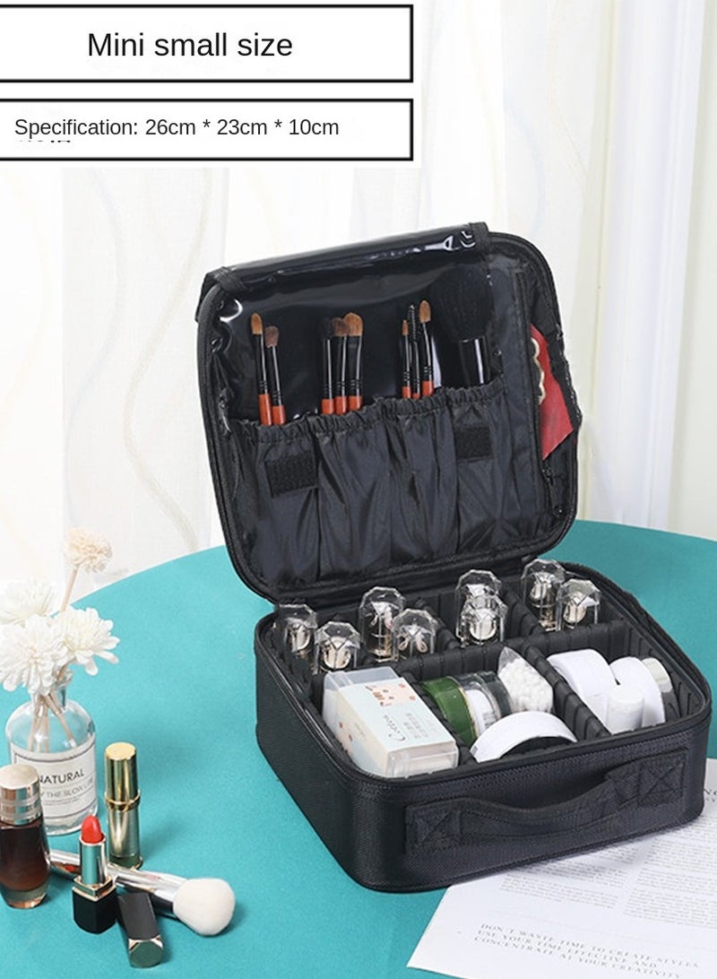 غاز حقيبة مستحضرات تجميل متعددة الوظائف حقيبة مستحضرات تجميل محمولة كبيرة الحجم حقيبة أدوات الوشم والأظافر قسم تخزين محمول صندوق مكياج - Image 2