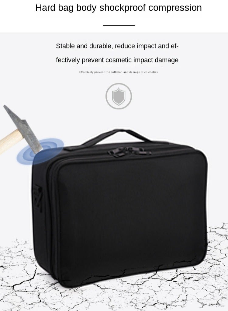 غاز حقيبة مستحضرات تجميل متعددة الوظائف حقيبة مستحضرات تجميل محمولة كبيرة الحجم حقيبة أدوات الوشم والأظافر قسم تخزين محمول صندوق مكياج - Image 5