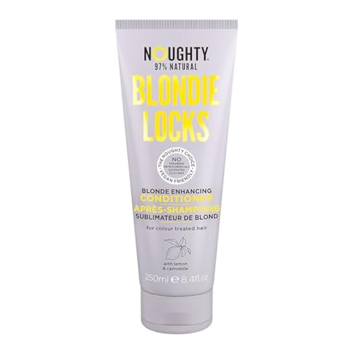 Noughty Blondie Locks Blonde Enhancing Conditioner, Vegan 97% Natural, Sulfate-Free Silicone-Free Paraben-Free Blonde Lightening Conditioner, 250 ml / 8.4 fl oz - Image 1