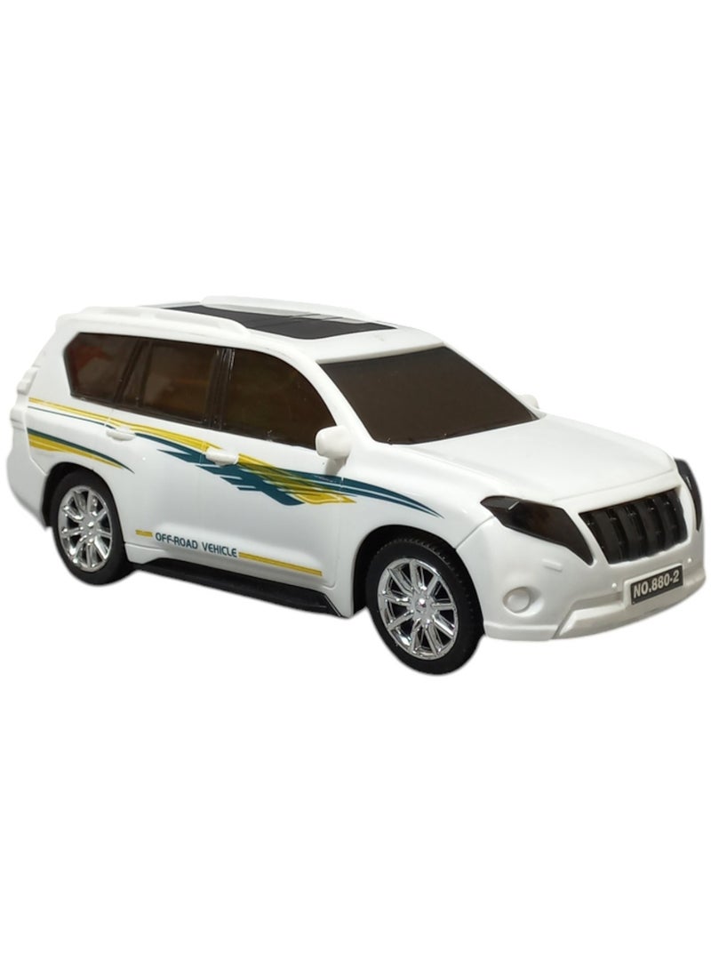 Toy Box SUV Model Car Toy With Light & Sound for Kids White - Image 1