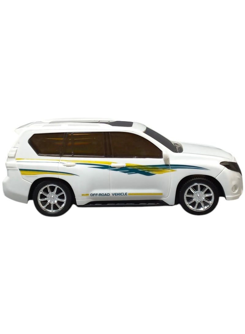 Toy Box SUV Model Car Toy With Light & Sound for Kids White - Image 2