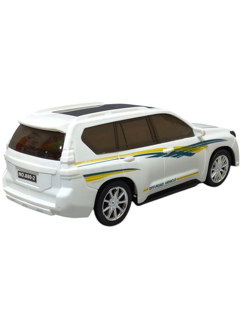 Toy Box SUV Model Car Toy With Light & Sound for Kids White - Image 4