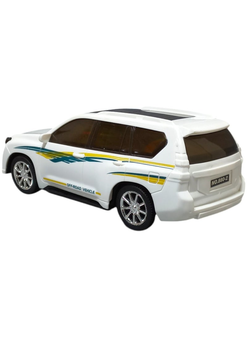 Toy Box SUV Model Car Toy With Light & Sound for Kids White - Image 3