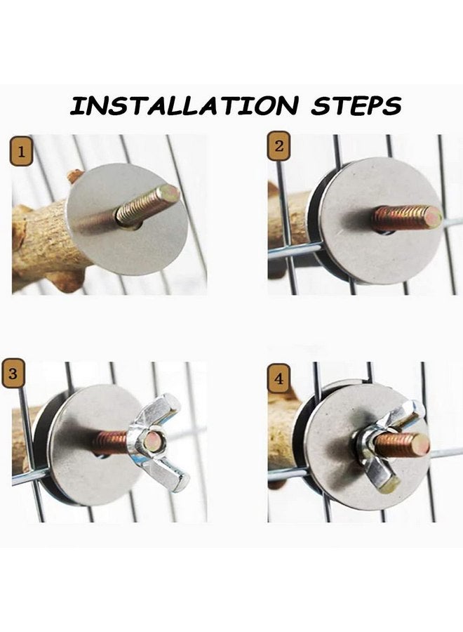 ايوالي مجموعة ألعاب 10 قطع من حامل الطيور، حامل ببغاء من الخشب الطبيعي، فرع ألعاب ببغاء، عصا تمرين، إكسسوارات قفص الطيور للطيور البادجي والطيور المحبة والعصافير، ألعاب الطيور الصغيرة - Image 3