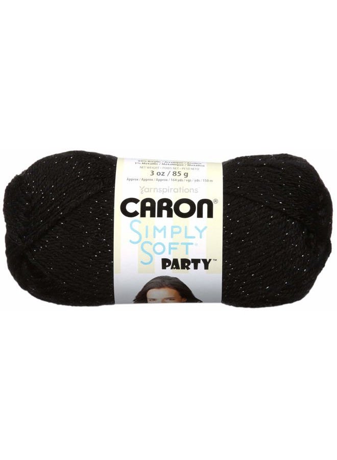 Spinrite Bulk Buy: Simply Soft Party Yarn (3-Pack) Black Sparkl