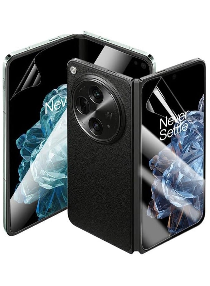 Oneplus Open/OPPO Find N3 Flexible TPU Screen Protector, 2 Pack Front with 2 Pack Inside, Fingerprint Unlock, Case Friendly, Bubble Free, Anti-Scratch, HD Clear  - Image 1