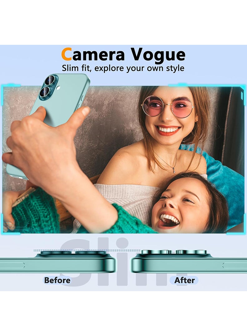 Theodor Camera Lens Protectors for iPhone 16/16 Plus Armorite Individual Lens Protectors, Scratch-Resistant Ultra-thin Tempered Glass with Aluminum Edging, (Teal) - Image 4