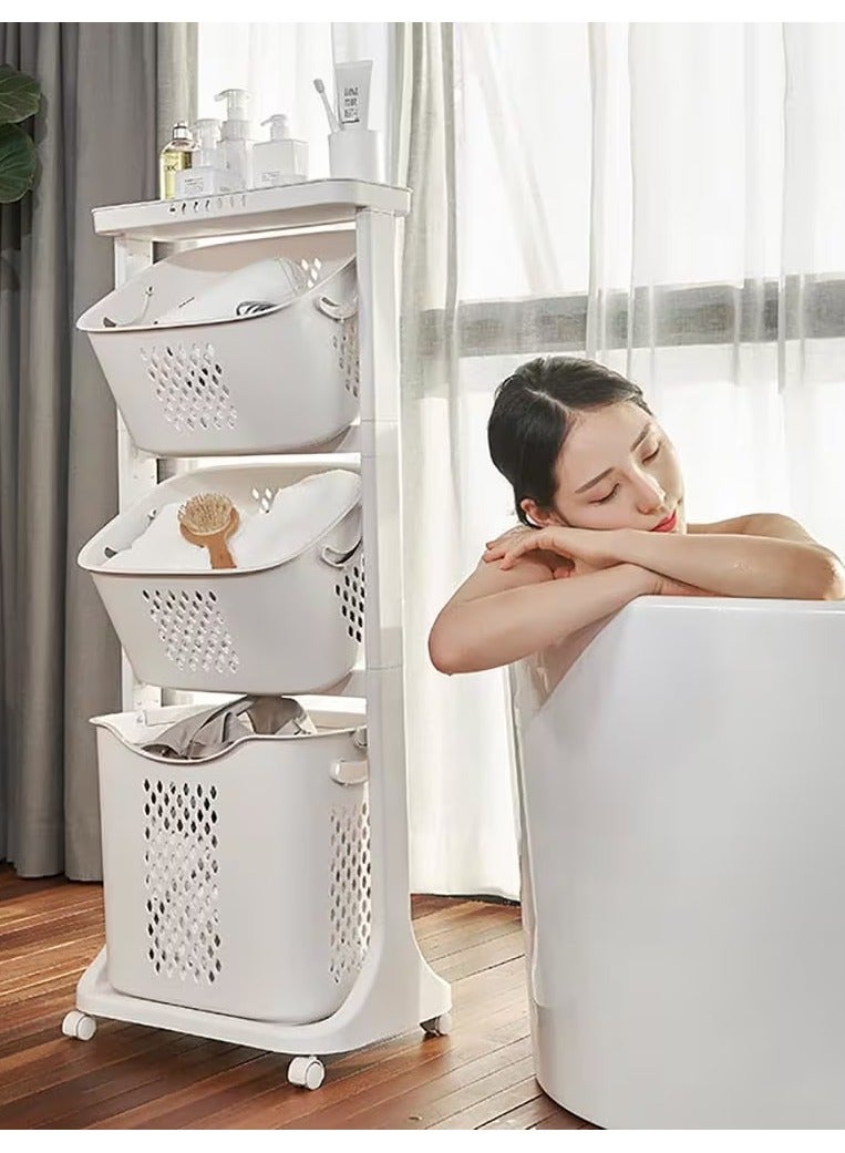 DubaiGallery Laundry Basket, 3 Tier Laundry Basket with Wheels, Rolling Laundry Basket for Bathroom,Bedroom - Image 4