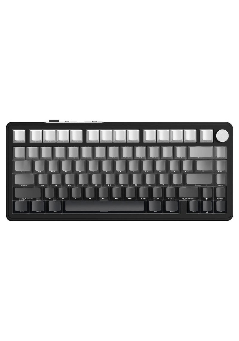 هجوم القرش حشية ثلاثية الأوضاع X85 لوحة مفاتيح ميكانيكية بنسبة 75% مع مقبض CNC، وبطانة من 5 طبقات، وقابلة للتبديل السريع، وإضاءة خلفية RGB - Image 1