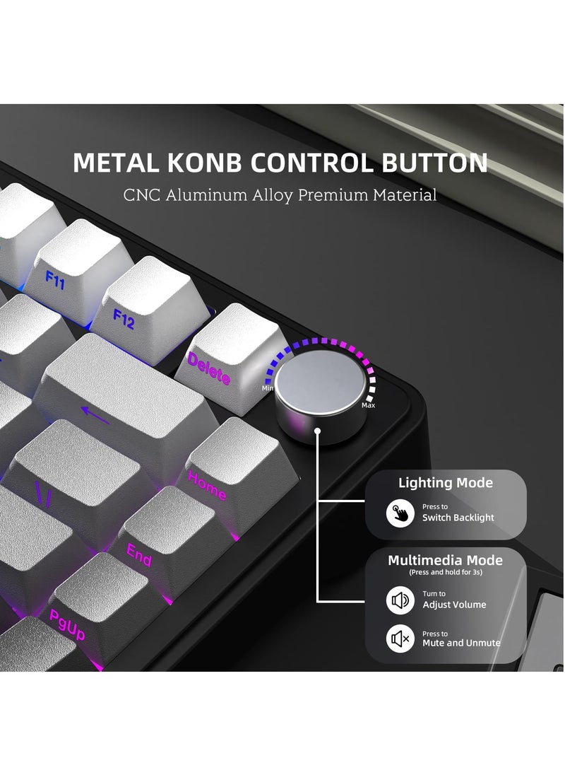 Attack Shark X85 Tri-mode Gasket 75% Mechanical Keyboard with CNC Knob, 5-Layer Padding, Hot Swappable, RGB Backlight  - Image 3