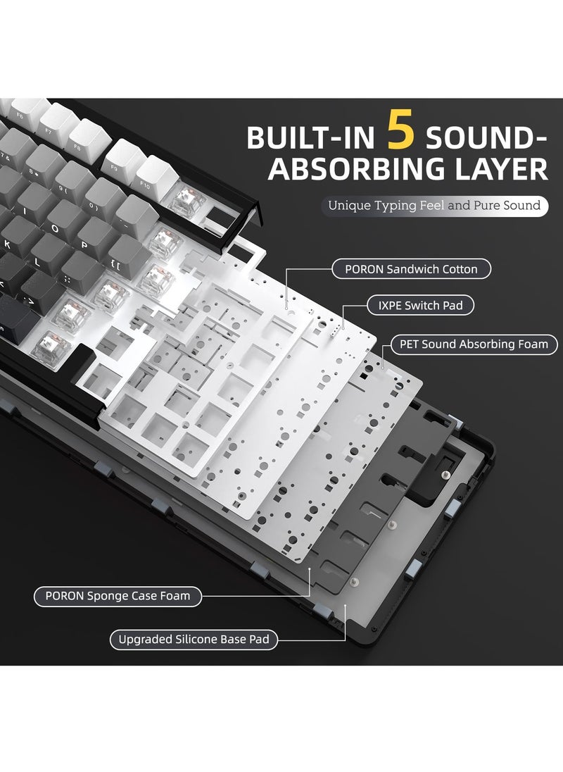 Attack Shark X85 Tri-mode Gasket 75% Mechanical Keyboard with CNC Knob, 5-Layer Padding, Hot Swappable, RGB Backlight  - Image 5