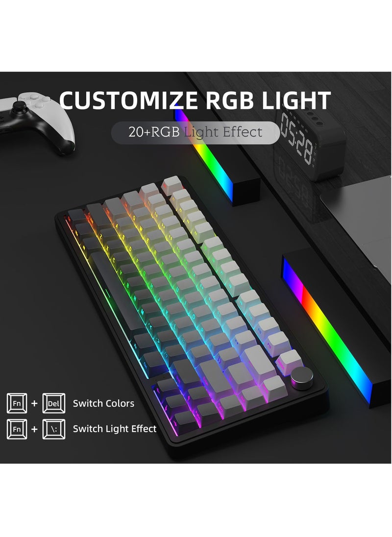 X85 Tri-mode Gasket 75% Mechanical Keyboard with CNC Knob, 5-Layer Padding, Hot Swappable, RGB Backlight