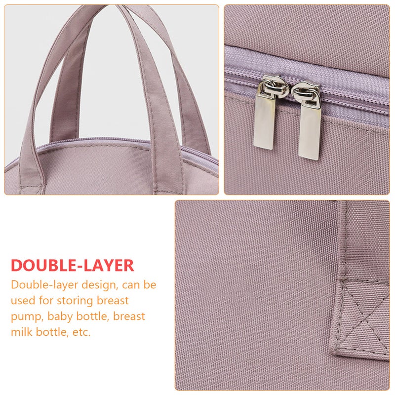 2 pcs Baby Bottle Tote Bag Polyester Zipper Storage Bag Keeping Bag - Image 4