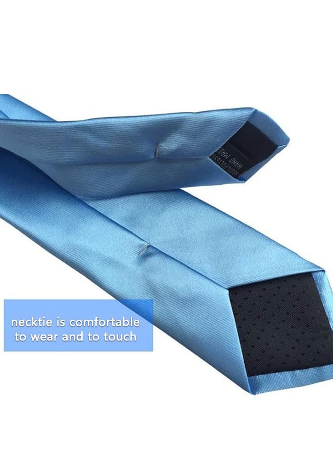 HAWAWA Men's Ties Polyester Solid Pure Color 6CM Plain Slim Necktie Skinny Neck Ties For Men - Image 2