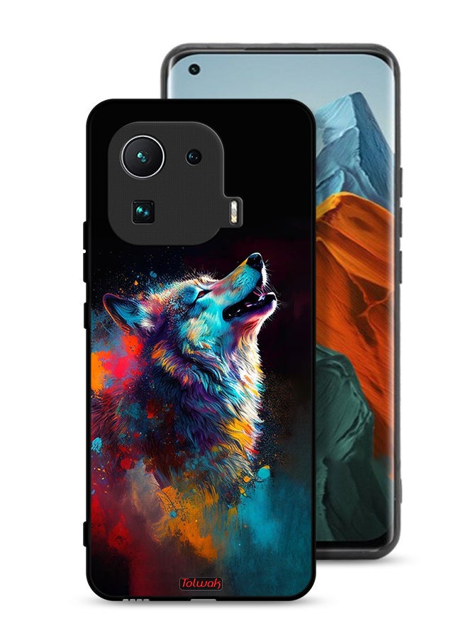 Tolwak Xiaomi Mi 11 Pro Protective Case Cover Wolf Colorful Art - Image 1