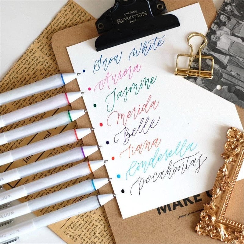 WRITECH أقلام حبر جل WRITECH القابلة للسحب: مجموعة أقلام بزاوية 0.7 مم بألوان متنوعة، أقلام متعددة الألوان كتابة سلسة بدون تسرب، 8 قطع للكتابة في الدفاتر - Image 3