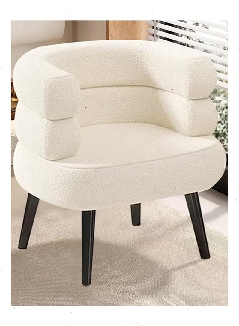 Pomefar Elegant Design Boucle Chair, Bedroom Vanity Chair, Boucle Chair for Living Room and Office - White - Image 4