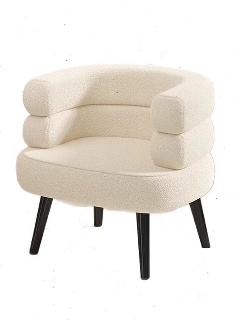 Pomefar Elegant Design Boucle Chair, Bedroom Vanity Chair, Boucle Chair for Living Room and Office - White - Image 5