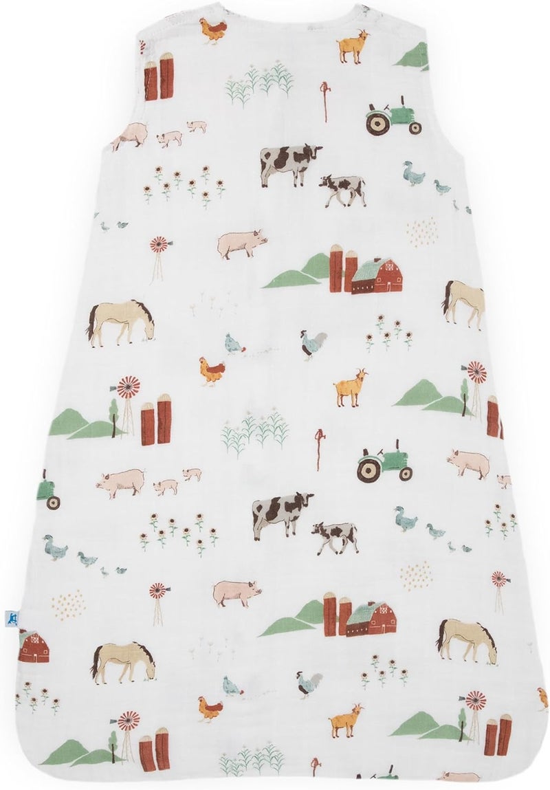 Little Unicorn Cotton Muslin Quilted Sleep Bag - Farmyard - Image 3