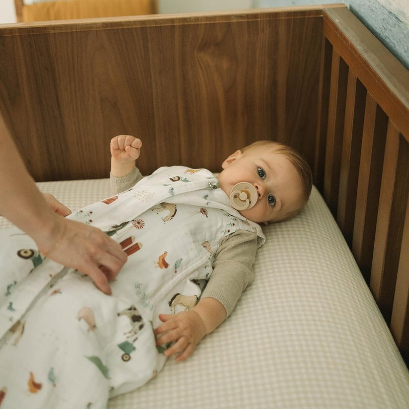 Little Unicorn Cotton Muslin Quilted Sleep Bag - Farmyard - Image 5