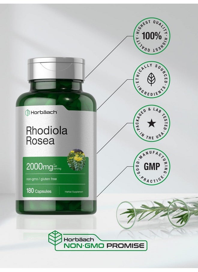 Horbaach Horbäach Rhodiola Rosea Capsules 2000mg | 180 Count | Non-GMO, Gluten Free Supplement  - Image 2