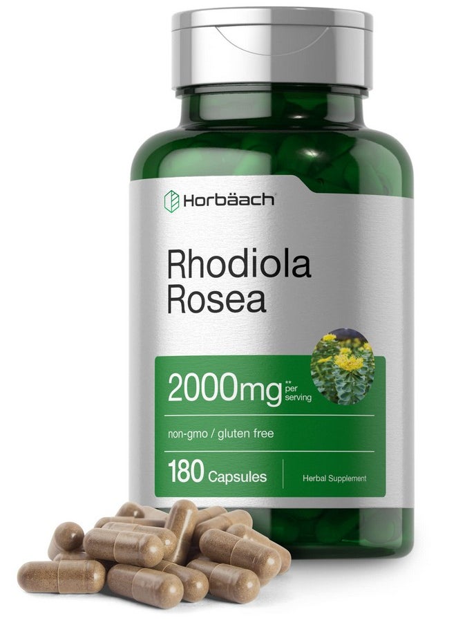 Horbaach Horbäach Rhodiola Rosea Capsules 2000mg | 180 Count | Non-GMO, Gluten Free Supplement  - Image 1
