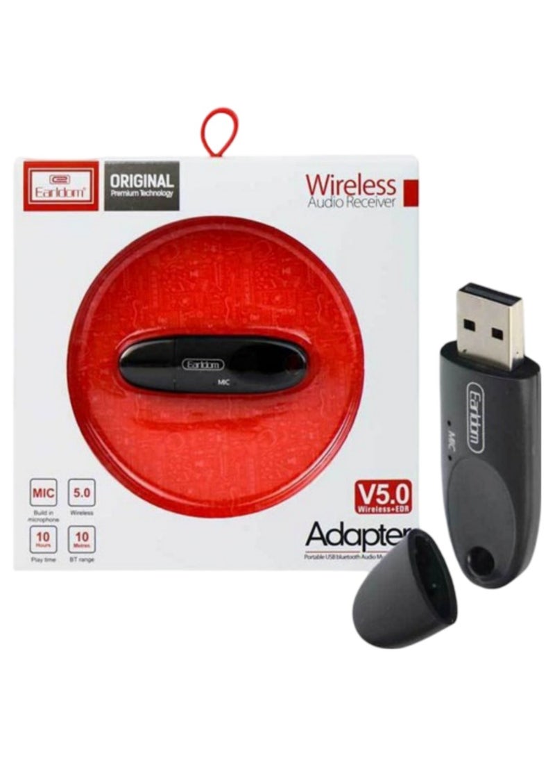 Earldom Et-M40 Adapter V5.0 Wireless Portable USB Bluetooth Audio Music Receiver - Image 1