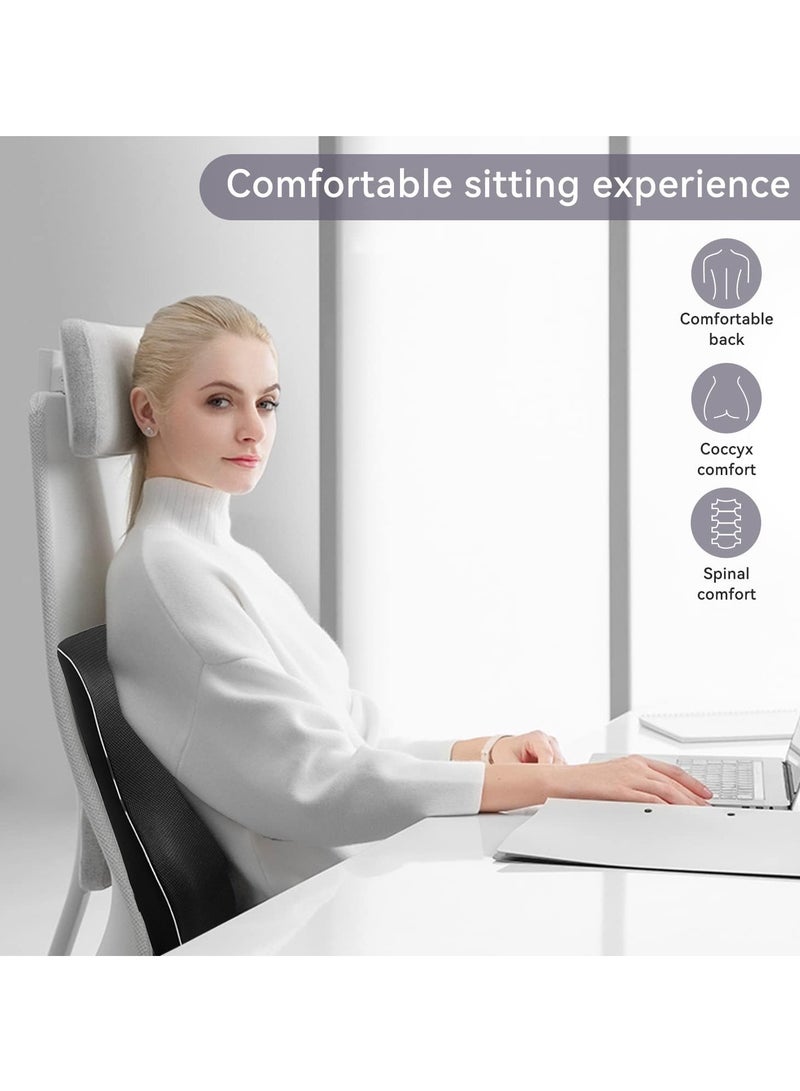 شو وو طقم مكون من قطعتين من وسادة المقعد المريحة المحمولة المتقدمة ووسادة دعم قطني مع وسادة دعم خلفية كبيرة جدًا من إسفنج الذاكرة للسيارة والمكتب وكرسي الكمبيوتر والكرسي المتحرك - Image 2