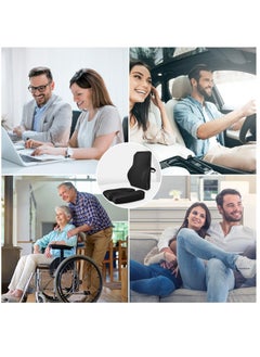 XiuWoo 2 Pack Advanced Portable Ergonomic Seat Cushion and Lumbar Support Pillow Set with Extra Large Memory Foam Back Support Pillow Cushion for Car Office Computer Chair Wheelchair  - Image 4