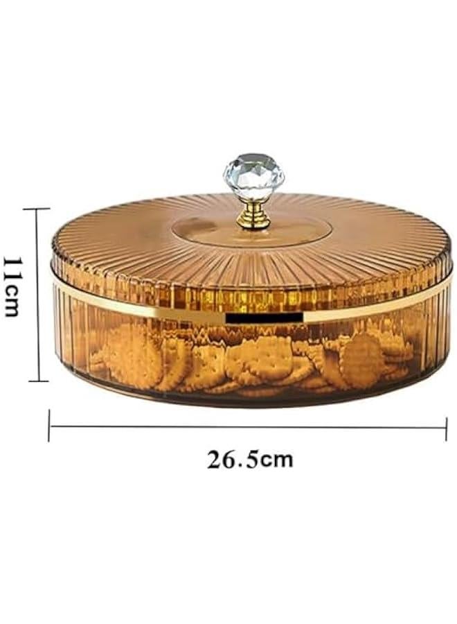 10 Inch Split Serving Tray with Lid - Snack Box Deli Container for Parties, Entertaining, Picnics - Portable Snack Platter Organize Candy, Fruit, Nuts, Snacks (Gold) - Image 3