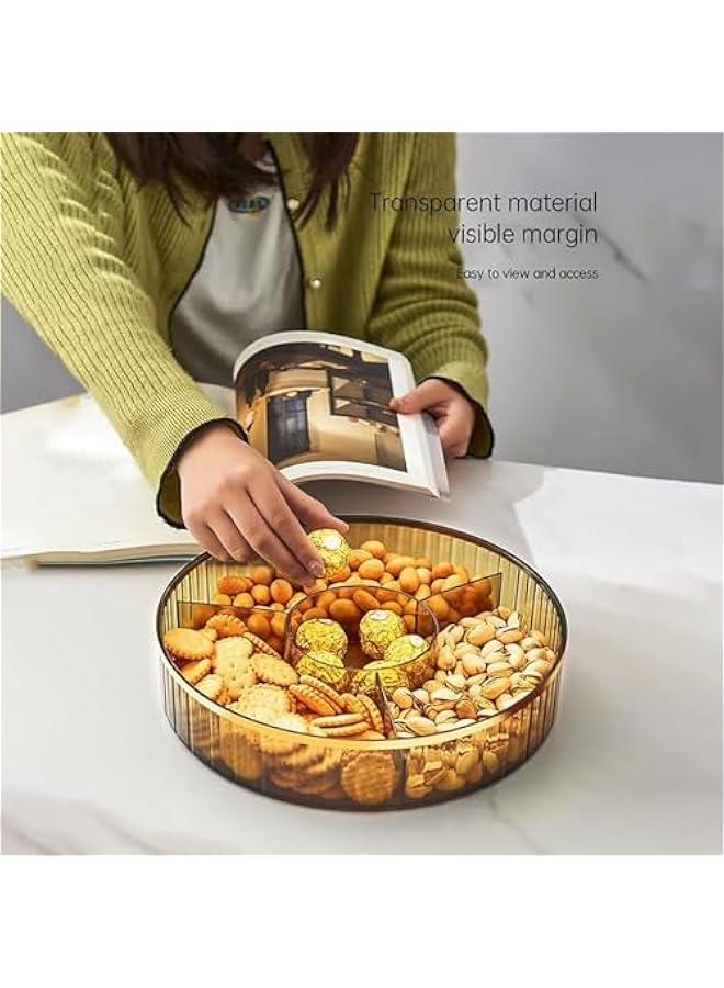 10 Inch Split Serving Tray with Lid - Snack Box Deli Container for Parties, Entertaining, Picnics - Portable Snack Platter Organize Candy, Fruit, Nuts, Snacks (Gold) - Image 4