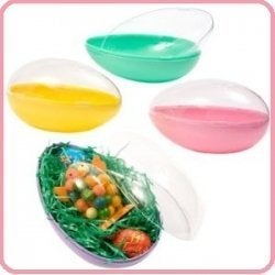Easter Unlimited ONE Large 6" Plastic Panoramic Sugar Easter Egg Mold, Assorted Colors, Clear Top - Image 1