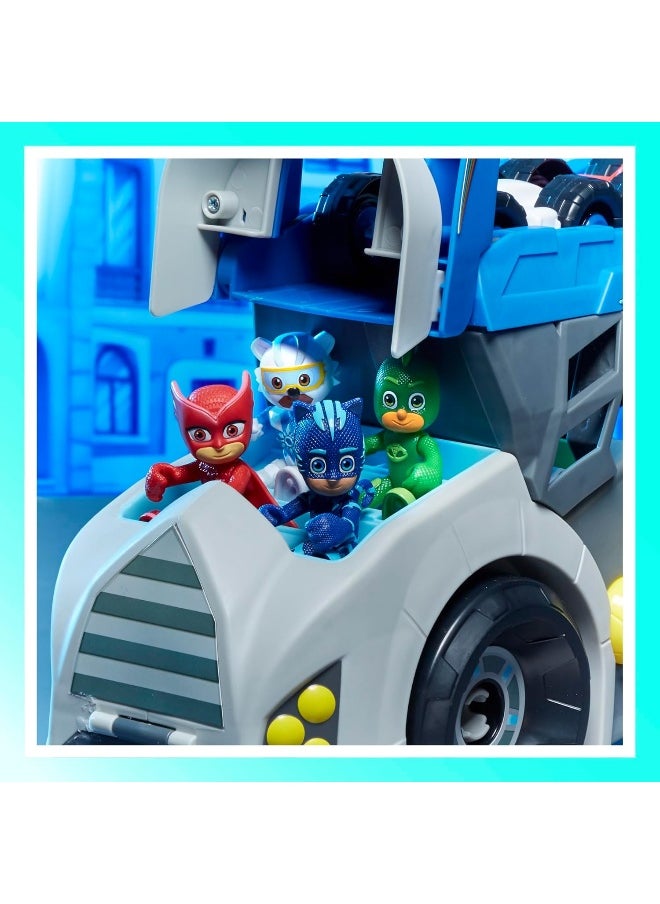 PJMASKS - Power Heroes Hero Hauler Truck Playset with 2 Duo Racer Superhero Toy Cars, Preschool Toys for Kids 3 Years and Up - Image 1
