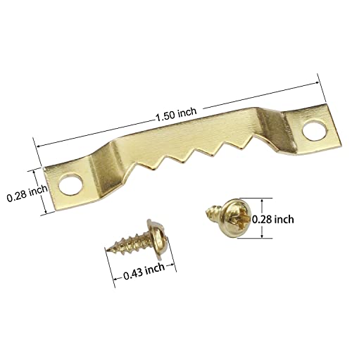 GUSSKER Sawtooth Picture Hangers, 50 pcs Small Picture Hanging Hook, Gold Picture Hangers with Screws Picture Hang Solutions, Picture Hanging Hardware for Paintings, Photos Frame, Artwork, Home Decor, Clock - Image 2