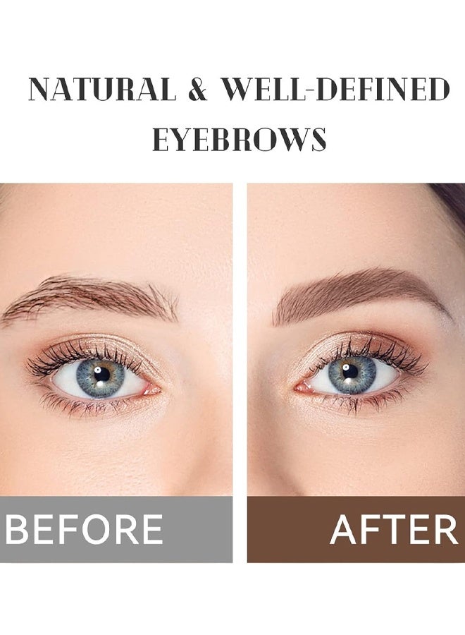 ميوزك فلاور قلم الحواجب المجسم مزدوج الطرف قلم حواجب مقاوم للماء قلم تحسين الحواجب الطبيعي مقاوم للبقع طويل الأمد لمكياج العيون قلم حواجب دقيق #1 بني داكن - Image 4
