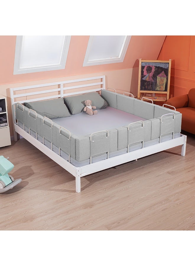 Baby Bed Rail Guard - Free Combination Bed Barrier 2pcs Soft Safety Bed Fence Falling Protector for Newborn Toddler & Kids Height Adjustable Universal Bed Guardrail (Grey)  - Image 3