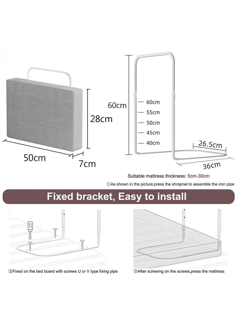 Baby Bed Rail Guard - Free Combination Bed Barrier 2pcs Soft Safety Bed Fence Falling Protector for Newborn Toddler & Kids Height Adjustable Universal Bed Guardrail (Grey)  - Image 2