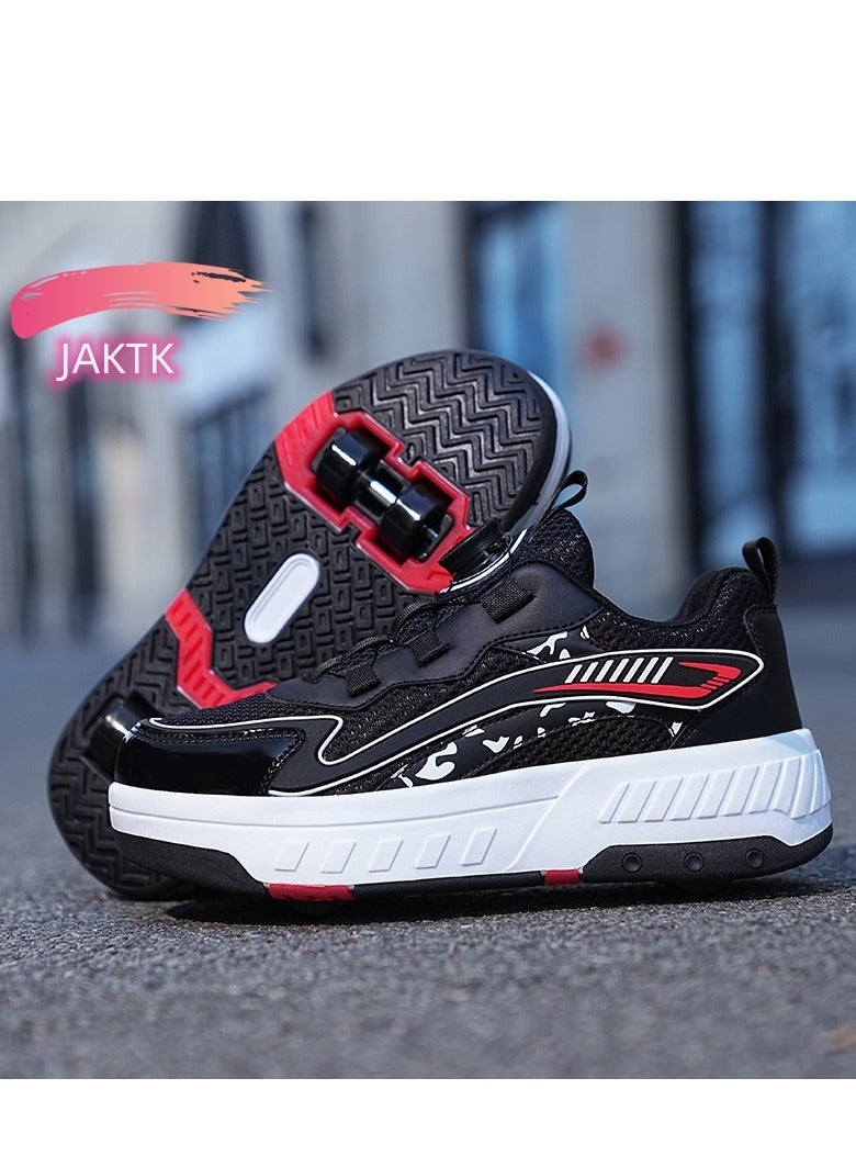 JAKTK boys and girls double wheel flying shoes with wheels  - Image 1
