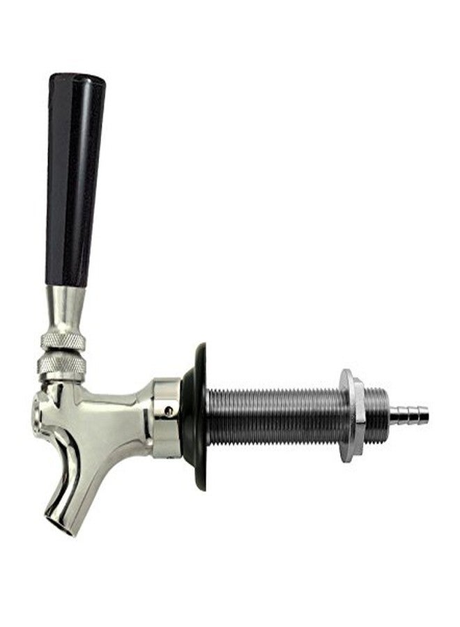 Beverage Factory EBCFBLSHANK4 Chrome Beer Faucet and Shank Combo - Image 1